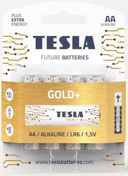 Baterie AA (R6) alkalická TESLA GOLD+ AA (blistr 4ks) 1,5V