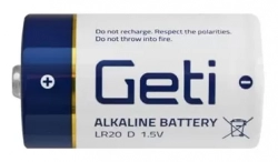 Baterie D (LR20, velký monočlánek D) alkalická GETI 1,5V 