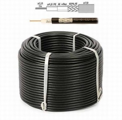 Koaxiální kabel RG6 CU Pe (75 ohm) venkovní gel - 100 m