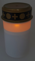 LED hřbitovní svíce bílá s časovačem