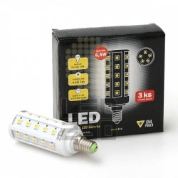 Speciální sada 3 kusů LED+ žárovek 35x HIGH SMD, E14, oválné, teplá bílá (6,5 W, 230 V)