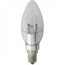 Žárovka LED E14 3W 3x LED svíčka bílá teplá retro 230V