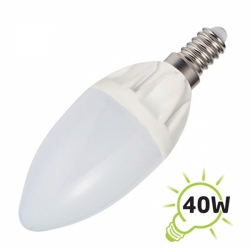 Žárovka LED E14 4W 24x LED svíčka bílá teplá 230V