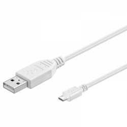 Šňůra USB 2.0 A male > USB B micro male 2,0m bílá