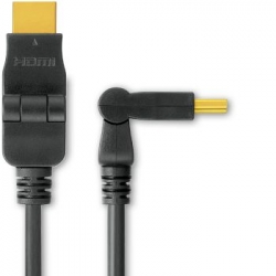 Šnůra HDMI A - HDMI A M/M 2m, otočné zlacené konektory,HDMI 1.3b