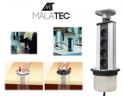 Výsuvné stolové zásuvky MALATEC-1037 - 4 pozice 4x230V