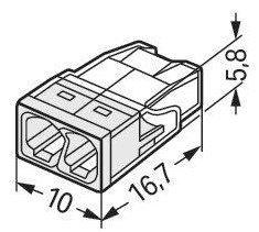 WAGO 2273-202 svorka krabicová COMPACT 2x2,5 bezšroubová, transparentní