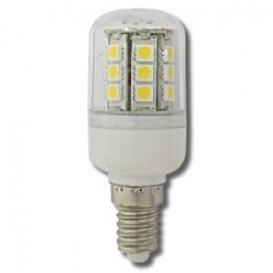 LED žárovka E14 3W 24x SMD oválná bílá teplá 230V