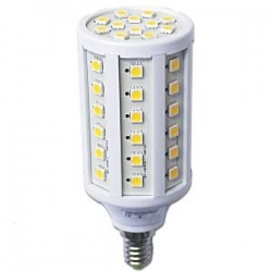 LED žárovka E14 9W 60x SMD HIGH oválná bílá teplá 230V