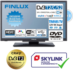 FINLUX 24FDM5760 - T2 SAT DVD SMART WIFI 12V - Doprava zadarmo !!!