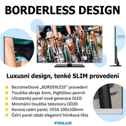 Finlux TV 43FUG9070 - QLED Android 11, ULTRATENKÁ, BEZRÁMOVÁ - Doprava zdarma !!!