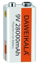 Baterie nabíjecí 9V (6F22) Li-ion 9V 28000mAh Daweikala