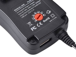 Napáječ, síťový adaptér MANUAL-30W, 3-12V/2,5A +USB 5V/2,1A, spínaný