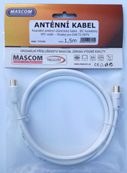 Anténní kabel, účastnická šňůra 1,5m pozlacené konektory