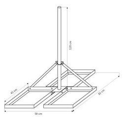 Anténní stožár MBW-1200 (1.2m, pro pevné ploché střechy)