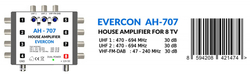 Anténní zesilovač Evercon AH-707 5G filtr, 3xIN, 8xOUT
