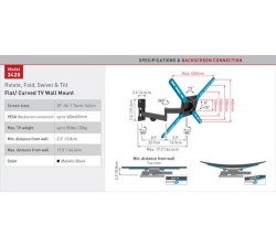 Držák TV Barkan 3420, 3420B - 4 pohybový  do 400x400mm, 25kg, do 50"