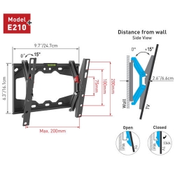 Držák TV Barkan E210+. Naklápěcí - do 200x200mm, 40kg