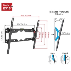 Držák TV Barkan E310+ Naklápěcí - do 400x400mm, 50kg