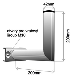 Držák na stožár 20 cm, průměr 42 mm