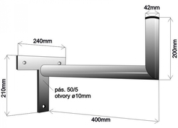 Držák antény na zeď 40 cm - žárový zinek