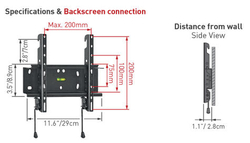 Držák TV Barkan 20, E20.B -  PROFI Fixní do 200x200, 13"-43" (33-109cm) do 40kg