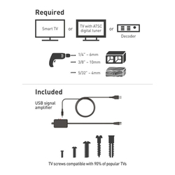 Držák TV Barkan VTM464L - vícepohybový držák s integrovanou aktivní 30dB UHF DVB-T2 anténou, VESA do 600x400, nosnost 60kg