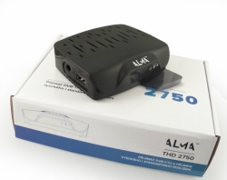 ALMA DVB-T2 HD přijímač 2750 černý - set s kabelem a redukcí scart