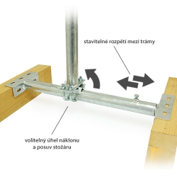 Držák mezi krovy stavitelný se stožárem 42mm