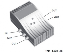 FTE linkový zesilovač TAM 1420 LTE, s regulací zisku, 4x výstup