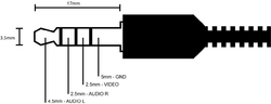 Redukce kabelová Jack 3,5mm 4-pin na RCA (3xCinch) 1,5m - Amiko HD 8265+