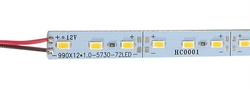 LED pásek 12mm hliníkový, 14,4W bílá 3000K 1200lm, 72x LED5730/m, IP20, délka 1m 12V