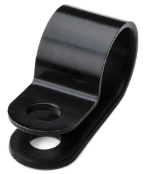 Kabelová příchytka, objímka P-clip černá plastová Polyamid 66 pro průměr kabelu  6,4 mm