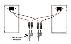 Rozbočení pro konektory MC4 Solar Multicontact 1x female (plus) - 2x male (mínus)