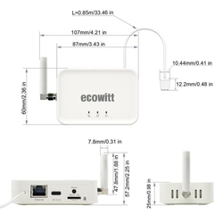 Wifi brána Ecowitt GW3000 Wi-Fi a Ethernetem pro IoT, s teploměrem, vlhkoměrem a barometrem