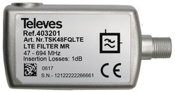 Filtr LTE TELEVES 47-694 MHz, 5G, F-konektor