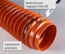 Flex-hadice PROFI NG 110 - napojení větracího komínku 65 cm - průměr 110/90/75 mm
