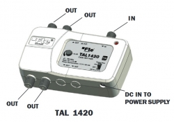 FTE linkový zesilovač TAL 1420 s LTE filtrem a regulací zisku, 4x výstup