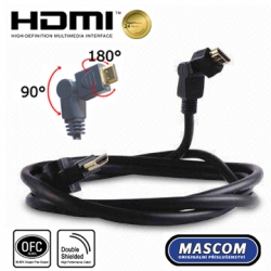 HDMI kabel MASCOM otočné konektory X-8383-015E 1,5m