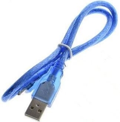 Kabel USB 2.0 A male > micro USB B male 1m modrý průhledný
