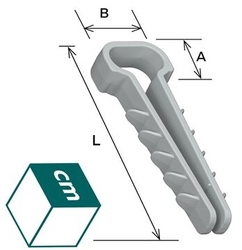 Kabelová příchytka na plochý kabel 12/6 mm šedá (100 ks)