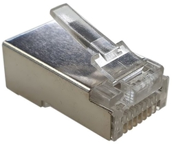 Konektor STP RJ45 stíněný Cat.5e drát pozlacený (typ EZ, STP-EASY)