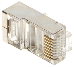 Konektor STP RJ45 stíněný Cat.5e drát pozlacený (typ EZ)