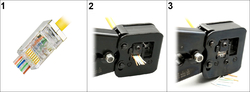 Konektor STP RJ45 stíněný Cat.5e drát pozlacený (typ EZ)