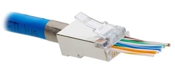 Konektor STP RJ45 stíněný Cat.5e drát pozlacený (typ EZ, STP-EASY)