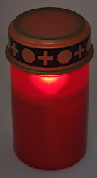 LED hřbitovní svíce červená s časovačem