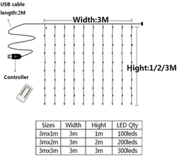 LED osvětlení do oken 100x LED bílý, rozměr 3x1m, napájení USB