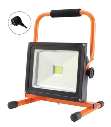 LED reflektor 20W/1400lm 230V bílá studená, stojan, černo-oranžová