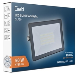 LED reflektor 50W 4750lm bílá denní 4000K 230V černý SLIM