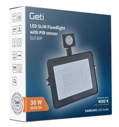 LED reflektor GETI GLF30P 30W s PIR čidlem